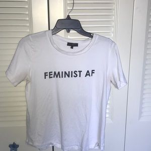 A white short sleeve feminist t shirt!
